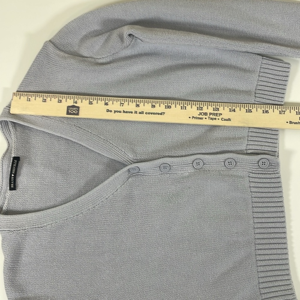BRANDY MELVILLE Light Lilac Cropped Knit Cardigan Sweater Button Front Small - Picture 5 of 7